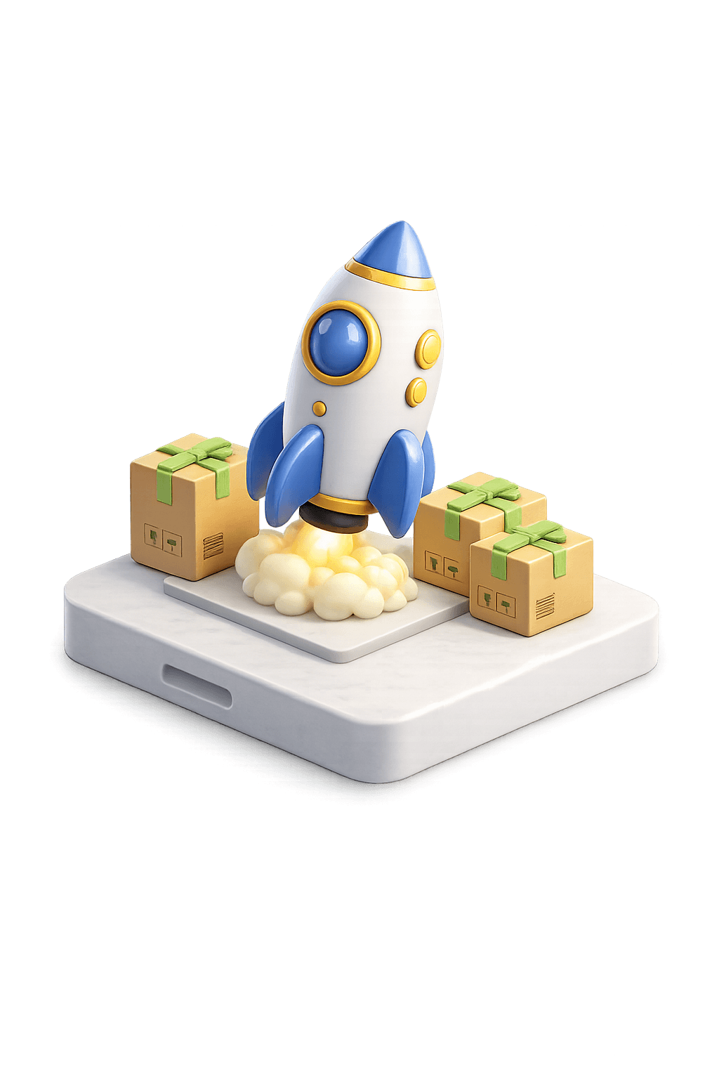Rocket launching with shipping boxes